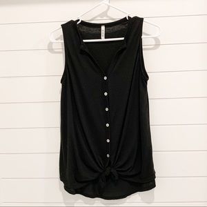 Black tank twist top